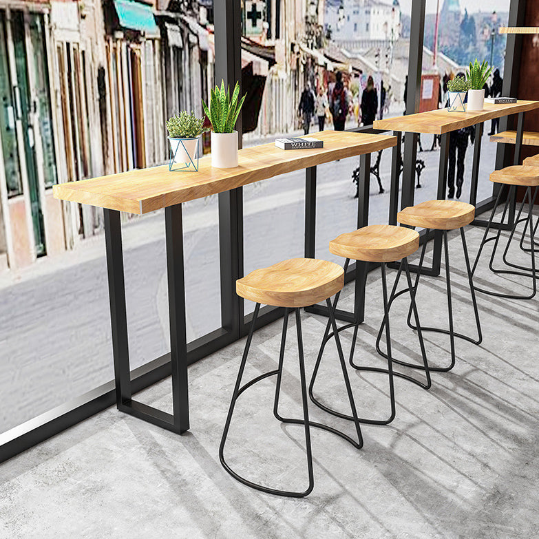 Solid Wood Bar Dining Table Traditional Luxury Rectangle Bar Table with Sled Base Clearhalo 'Bar Furniture' 'Bar Tables' 'bar_tables' 'Furniture' 'furniture_bar_tables' 'Kitchen & Dining Furniture' 4779790