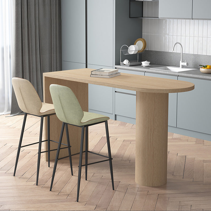 Solid Wood Bar Dining Table Contemporary Bar Dining Table with Sled Base Natural 47.2"L x 19.7"W x 41.3"H Clearhalo 'Bar Furniture' 'Bar Tables' 'bar_tables' 'Furniture' 'furniture_bar_tables' 'Kitchen & Dining Furniture' 4779812