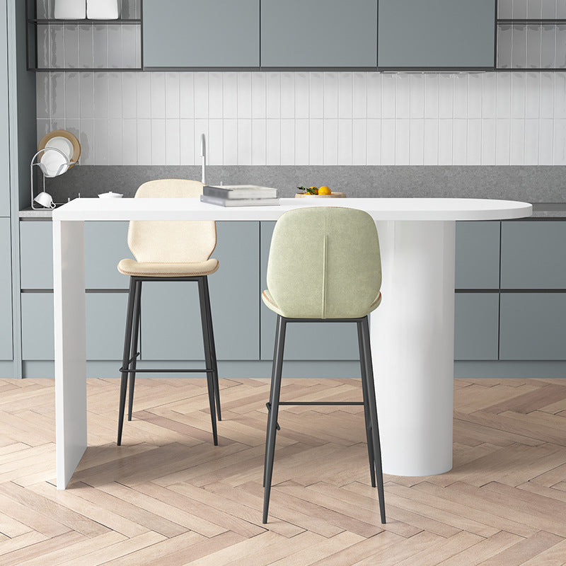 Solid Wood Bar Dining Table Contemporary Bar Dining Table with Sled Base White 47.2"L x 19.7"W x 41.3"H Clearhalo 'Bar Furniture' 'Bar Tables' 'bar_tables' 'Furniture' 'furniture_bar_tables' 'Kitchen & Dining Furniture' 4779813