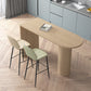 Solid Wood Bar Dining Table Contemporary Bar Dining Table with Sled Base Natural 63"L x 19.7"W x 41.3"H Clearhalo 'Bar Furniture' 'Bar Tables' 'bar_tables' 'Furniture' 'furniture_bar_tables' 'Kitchen & Dining Furniture' 4779814
