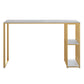 Stone Rectangle Bar Dining Table Contemporary Bar Table with Sled Base Gold Without Chairs Clearhalo 'Bar Furniture' 'Bar Tables' 'bar_tables' 'furn' 'furn_bar_tables' 'Furniture' 'furniture_bar_tables' 'Kitchen & Dining Furniture' 4779846
