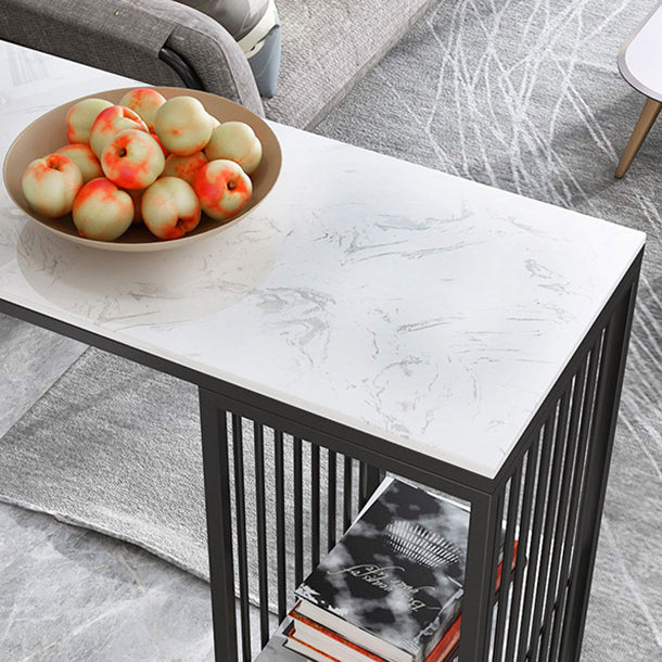 Stone Rectangle Bar Dining Table Contemporary Bar Table with Sled Base Clearhalo 'Bar Furniture' 'Bar Tables' 'bar_tables' 'furn' 'furn_bar_tables' 'Furniture' 'furniture_bar_tables' 'Kitchen & Dining Furniture' 4779848