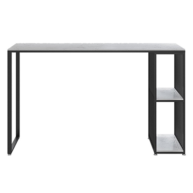 Stone Rectangle Bar Dining Table Contemporary Bar Table with Sled Base Black Without Chairs Clearhalo 'Bar Furniture' 'Bar Tables' 'bar_tables' 'furn' 'furn_bar_tables' 'Furniture' 'furniture_bar_tables' 'Kitchen & Dining Furniture' 4779849