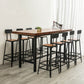 Wood Top Bar Dining Table Traditional Luxury Rectangle Bar Table with Trestle Base 78.7"L x 19.7"W x 41.3"H Without Chairs Clearhalo 'Bar Furniture' 'Bar Tables' 'bar_tables' 'furn' 'furn_bar_tables' 'Furniture' 'furniture_bar_tables' 'Kitchen & Dining Furniture' 4779859