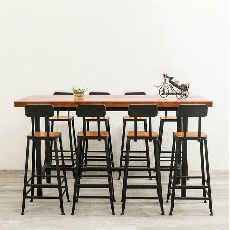 Wood Top Bar Dining Table Traditional Luxury Rectangle Bar Table with Trestle Base Clearhalo 'Bar Furniture' 'Bar Tables' 'bar_tables' 'furn' 'furn_bar_tables' 'Furniture' 'furniture_bar_tables' 'Kitchen & Dining Furniture' 4779865