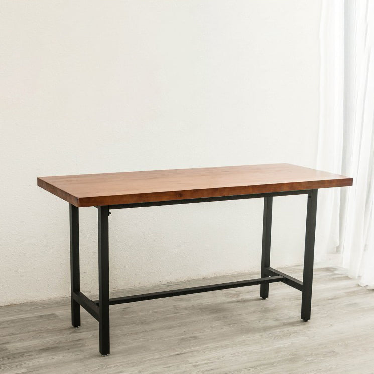 Wood Top Bar Dining Table Traditional Luxury Rectangle Bar Table with Trestle Base Clearhalo 'Bar Furniture' 'Bar Tables' 'bar_tables' 'furn' 'furn_bar_tables' 'Furniture' 'furniture_bar_tables' 'Kitchen & Dining Furniture' 4779866