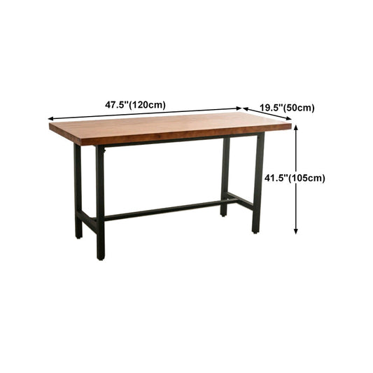 Wood Top Bar Dining Table Traditional Luxury Rectangle Bar Table with Trestle Base Clearhalo 'Bar Furniture' 'Bar Tables' 'bar_tables' 'furn' 'furn_bar_tables' 'Furniture' 'furniture_bar_tables' 'Kitchen & Dining Furniture' 4779868