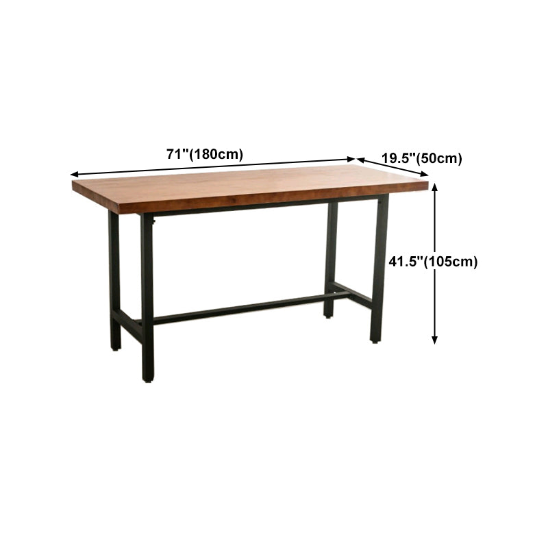 Wood Top Bar Dining Table Traditional Luxury Rectangle Bar Table with Trestle Base Clearhalo 'Bar Furniture' 'Bar Tables' 'bar_tables' 'furn' 'furn_bar_tables' 'Furniture' 'furniture_bar_tables' 'Kitchen & Dining Furniture' 4779871