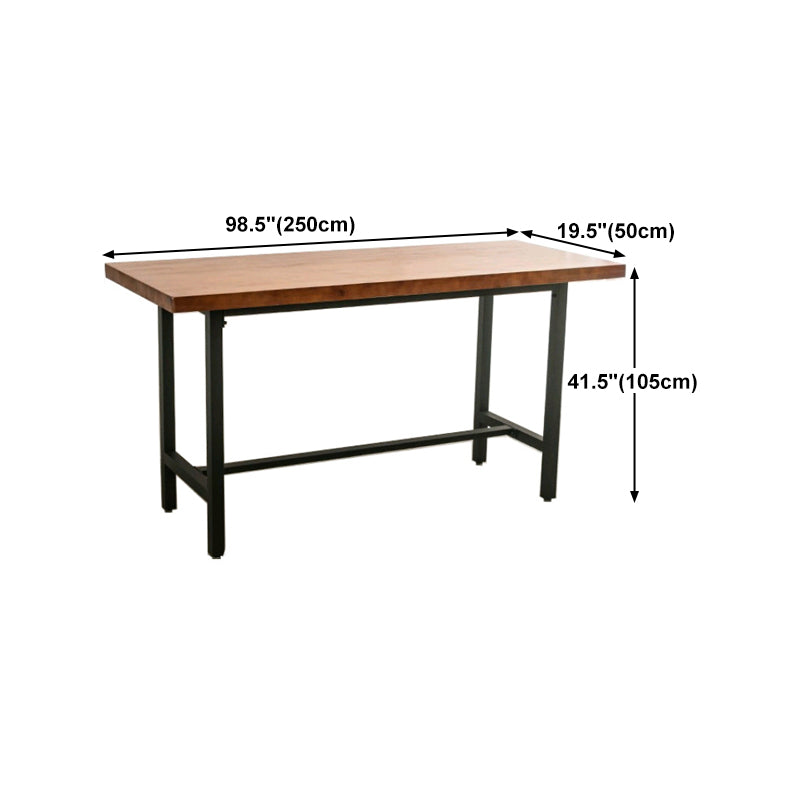Wood Top Bar Dining Table Traditional Luxury Rectangle Bar Table with Trestle Base Clearhalo 'Bar Furniture' 'Bar Tables' 'bar_tables' 'furn' 'furn_bar_tables' 'Furniture' 'furniture_bar_tables' 'Kitchen & Dining Furniture' 4779874