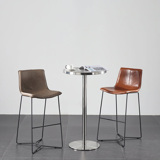 Industrial Round Bar Counter Table Metal Dining Table for Kitchen Clearhalo 'Bar Furniture' 'Bar Tables' 'bar_tables' 'furn' 'furn_bar_tables' 'Furniture' 'furniture_bar_tables' 'Kitchen & Dining Furniture' 4779884