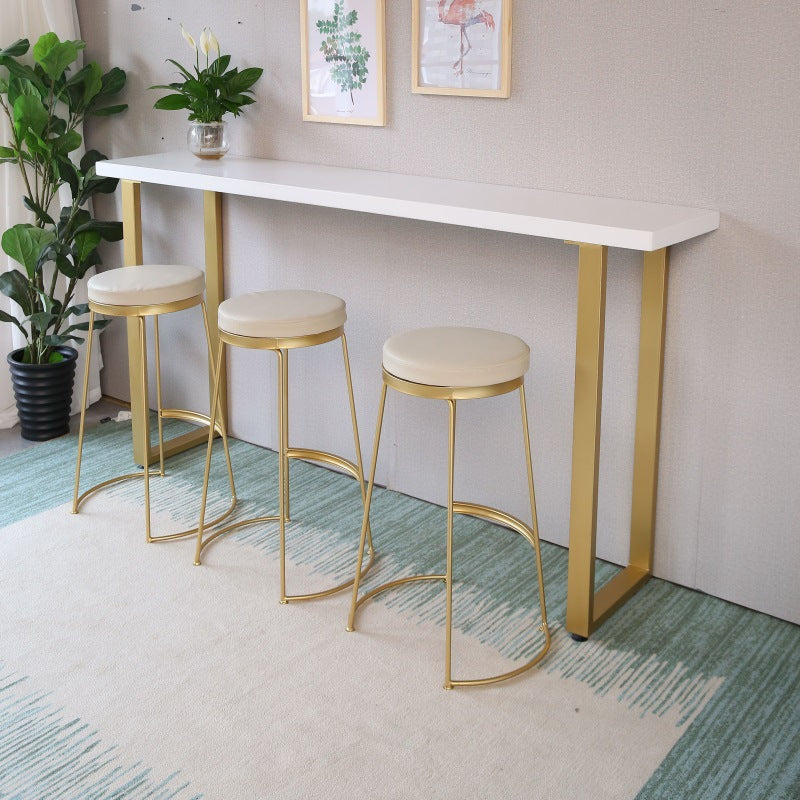 Rectangle Bar Dining Table Traditional Luxury Bar Table with Sled Base 70.9"L x 15.7"W x 41.3"H Without Chairs Clearhalo 'Bar Furniture' 'Bar Tables' 'bar_tables' 'furn' 'furn_bar_tables' 'Furniture' 'furniture_bar_tables' 'Kitchen & Dining Furniture' 4779896