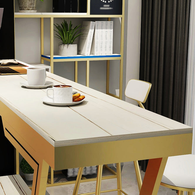 Nordic Glam Rectangle Bar Counter Table Sintered Stone Dining Table for Home Clearhalo 'Bar Furniture' 'Bar Tables' 'bar_tables' 'furn' 'furn_bar_tables' 'Furniture' 'furniture_bar_tables' 'Kitchen & Dining Furniture' 4779914