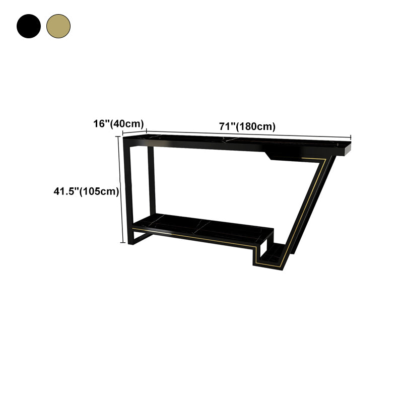 Nordic Glam Rectangle Bar Counter Table Sintered Stone Dining Table for Home Clearhalo 'Bar Furniture' 'Bar Tables' 'bar_tables' 'furn' 'furn_bar_tables' 'Furniture' 'furniture_bar_tables' 'Kitchen & Dining Furniture' 4779923
