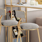 Nordic Glam Rectangle Bar Counter Table Sintered Stone Dining Table with Metal Legs Clearhalo 'Bar Furniture' 'Bar Tables' 'bar_tables' 'furn' 'furn_bar_tables' 'Furniture' 'furniture_bar_tables' 'Kitchen & Dining Furniture' 4779929