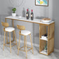 Modern Rectangle Bar Counter Table Sintered Stone Dining Table with Metal Legs 70.9"L x 15.7"W x 41.3"H Gold Without Chairs Clearhalo 'Bar Furniture' 'Bar Tables' 'bar_tables' 'furn' 'furn_bar_tables' 'Furniture' 'furniture_bar_tables' 'Kitchen & Dining Furniture' 4779962