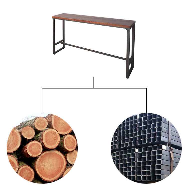 Industrial Rectangle Bar Counter Table Wooden Dining Table for Kitchen Clearhalo 'Bar Furniture' 'Bar Tables' 'bar_tables' 'furn' 'furn_bar_tables' 'Furniture' 'furniture_bar_tables' 'Kitchen & Dining Furniture' 4779979