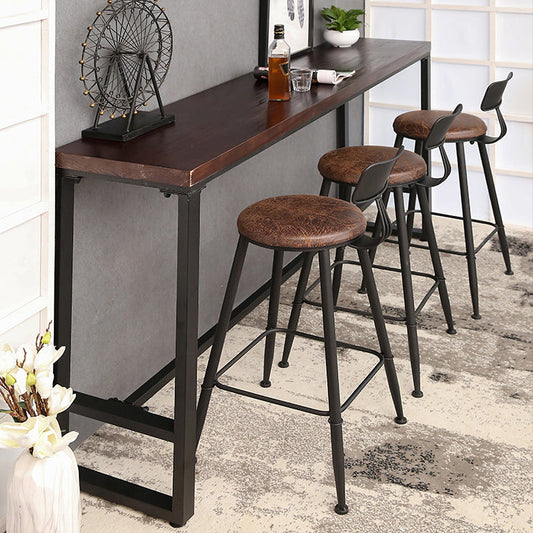 Industrial Rectangle Bar Counter Table Wooden Dining Table for Kitchen Clearhalo 'Bar Furniture' 'Bar Tables' 'bar_tables' 'furn' 'furn_bar_tables' 'Furniture' 'furniture_bar_tables' 'Kitchen & Dining Furniture' 4779981