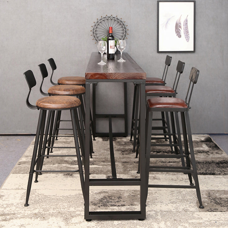 Industrial Rectangle Bar Counter Table Wooden Dining Table for Kitchen Clearhalo 'Bar Furniture' 'Bar Tables' 'bar_tables' 'furn' 'furn_bar_tables' 'Furniture' 'furniture_bar_tables' 'Kitchen & Dining Furniture' 4779983