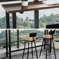 Rectangle Bar Dining Table Contemporary Bar Table with Trestle Base in Black Clearhalo 'Bar Furniture' 'Bar Tables' 'bar_tables' 'furn' 'furn_bar_tables' 'Furniture' 'furniture_bar_tables' 'Kitchen & Dining Furniture' 4779993