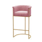 Scandinavian Bar and Counter Stool Low Back Stool with Pedestal Base in Gold Pink 6 Piece Set Clearhalo 'Bar Furniture' 'Bar Stools' 'bar_stools' 'furn' 'furn_bar_stools' 'Furniture' 'furniture_bar_stools' 'Kitchen & Dining Furniture' 4780004