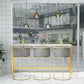 Scandinavian Bar and Counter Stool Low Back Stool with Pedestal Base in Gold Clearhalo 'Bar Furniture' 'Bar Stools' 'bar_stools' 'furn' 'furn_bar_stools' 'Furniture' 'furniture_bar_stools' 'Kitchen & Dining Furniture' 4780007