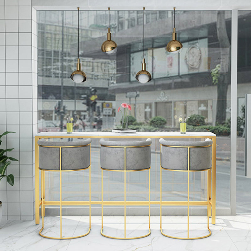 Scandinavian Bar and Counter Stool Low Back Stool with Pedestal Base in Gold Clearhalo 'Bar Furniture' 'Bar Stools' 'bar_stools' 'furn' 'furn_bar_stools' 'Furniture' 'furniture_bar_stools' 'Kitchen & Dining Furniture' 4780007