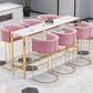 Scandinavian Bar and Counter Stool Low Back Stool with Pedestal Base in Gold Clearhalo 'Bar Furniture' 'Bar Stools' 'bar_stools' 'furn' 'furn_bar_stools' 'Furniture' 'furniture_bar_stools' 'Kitchen & Dining Furniture' 4780016