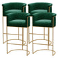 Scandinavian Bar and Counter Stool Low Back Stool with Pedestal Base in Gold Green 4 Piece Set Clearhalo 'Bar Furniture' 'Bar Stools' 'bar_stools' 'furn' 'furn_bar_stools' 'Furniture' 'furniture_bar_stools' 'Kitchen & Dining Furniture' 4780019