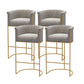 Scandinavian Bar and Counter Stool Low Back Stool with Pedestal Base in Gold Grey 4 Piece Set Clearhalo 'Bar Furniture' 'Bar Stools' 'bar_stools' 'furn' 'furn_bar_stools' 'Furniture' 'furniture_bar_stools' 'Kitchen & Dining Furniture' 4780022
