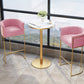 Scandinavian Bar and Counter Stool Low Back Stool with Pedestal Base in Gold Clearhalo 'Bar Furniture' 'Bar Stools' 'bar_stools' 'furn' 'furn_bar_stools' 'Furniture' 'furniture_bar_stools' 'Kitchen & Dining Furniture' 4780024