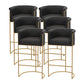 Scandinavian Bar and Counter Stool Low Back Stool with Pedestal Base in Gold Black 6 Piece Set Clearhalo 'Bar Furniture' 'Bar Stools' 'bar_stools' 'furn' 'furn_bar_stools' 'Furniture' 'furniture_bar_stools' 'Kitchen & Dining Furniture' 4780031