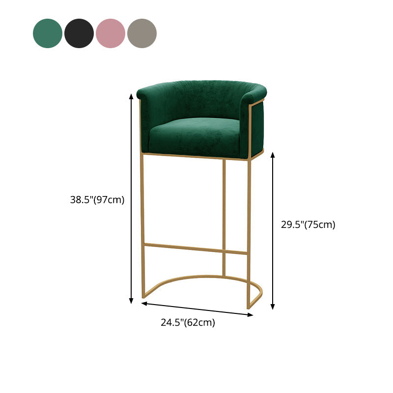 Scandinavian Bar and Counter Stool Low Back Stool with Pedestal Base in Gold Clearhalo 'Bar Furniture' 'Bar Stools' 'bar_stools' 'furn' 'furn_bar_stools' 'Furniture' 'furniture_bar_stools' 'Kitchen & Dining Furniture' 4780034