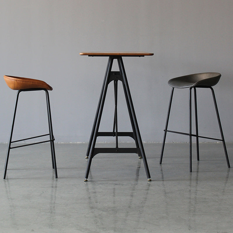 Scandinavian Metal Kitchen Dining Room Armless Stool Low Back Bar Stool Clearhalo 'Bar Furniture' 'Bar Stools' 'bar_stools' 'furn' 'furn_bar_stools' 'Furniture' 'furniture_bar_stools' 'Kitchen & Dining Furniture' 4780037