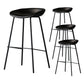 Scandinavian Metal Kitchen Dining Room Armless Stool Low Back Bar Stool Black 4 Piece Set Clearhalo 'Bar Furniture' 'Bar Stools' 'bar_stools' 'furn' 'furn_bar_stools' 'Furniture' 'furniture_bar_stools' 'Kitchen & Dining Furniture' 4780039