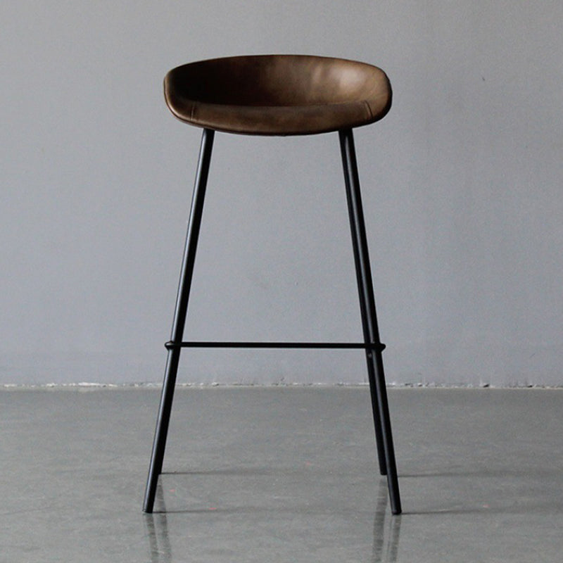 Scandinavian Metal Kitchen Dining Room Armless Stool Low Back Bar Stool Coffee 1 Piece Clearhalo 'Bar Furniture' 'Bar Stools' 'bar_stools' 'furn' 'furn_bar_stools' 'Furniture' 'furniture_bar_stools' 'Kitchen & Dining Furniture' 4780041