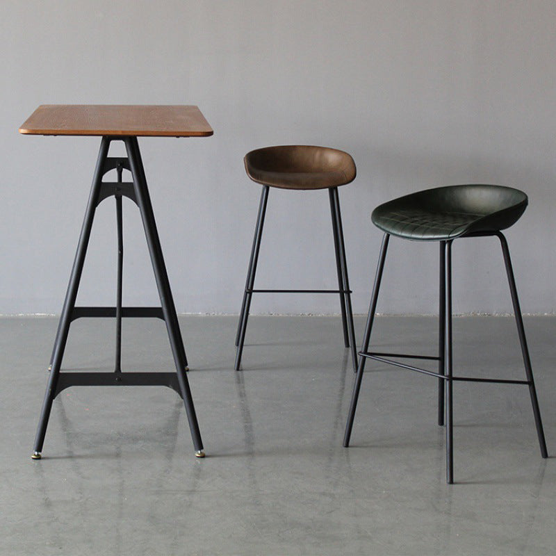 Scandinavian Metal Kitchen Dining Room Armless Stool Low Back Bar Stool Clearhalo 'Bar Furniture' 'Bar Stools' 'bar_stools' 'furn' 'furn_bar_stools' 'Furniture' 'furniture_bar_stools' 'Kitchen & Dining Furniture' 4780042