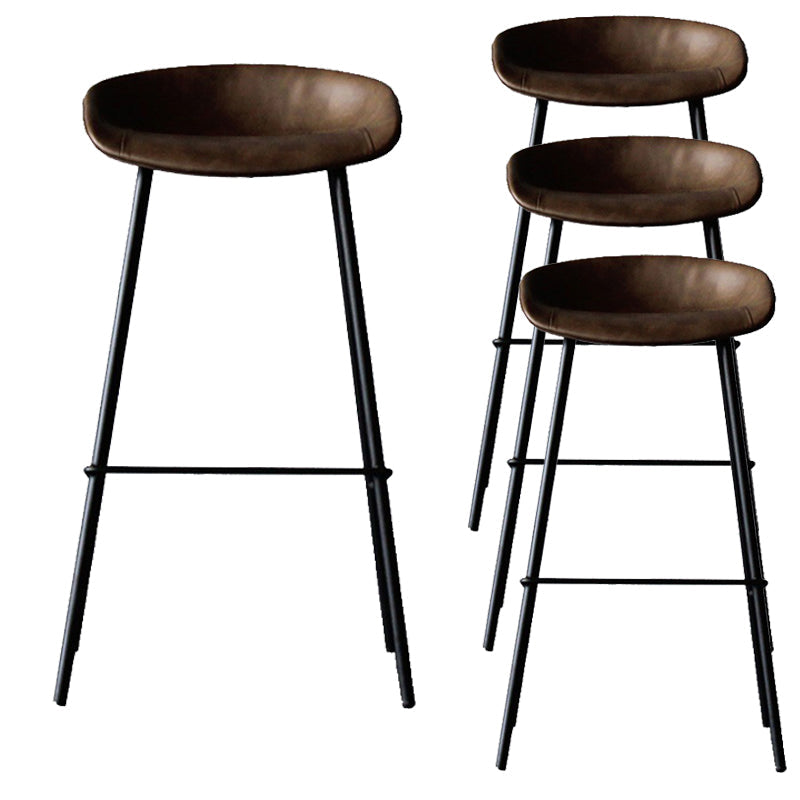 Scandinavian Metal Kitchen Dining Room Armless Stool Low Back Bar Stool Coffee 4 Piece Set Clearhalo 'Bar Furniture' 'Bar Stools' 'bar_stools' 'furn' 'furn_bar_stools' 'Furniture' 'furniture_bar_stools' 'Kitchen & Dining Furniture' 4780046