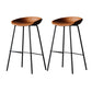 Scandinavian Metal Kitchen Dining Room Armless Stool Low Back Bar Stool Yellow-Brown 2 Piece Set Clearhalo 'Bar Furniture' 'Bar Stools' 'bar_stools' 'furn' 'furn_bar_stools' 'Furniture' 'furniture_bar_stools' 'Kitchen & Dining Furniture' 4780053