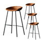 Scandinavian Metal Kitchen Dining Room Armless Stool Low Back Bar Stool Yellow-Brown 4 Piece Set Clearhalo 'Bar Furniture' 'Bar Stools' 'bar_stools' 'furn' 'furn_bar_stools' 'Furniture' 'furniture_bar_stools' 'Kitchen & Dining Furniture' 4780054