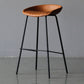 Scandinavian Metal Kitchen Dining Room Armless Stool Low Back Bar Stool Yellow-Brown 1 Piece Clearhalo 'Bar Furniture' 'Bar Stools' 'bar_stools' 'furn' 'furn_bar_stools' 'Furniture' 'furniture_bar_stools' 'Kitchen & Dining Furniture' 4780061