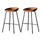 Scandinavian Metal Kitchen Dining Room Armless Stool Low Back Bar Stool Brown 2 Piece Set Clearhalo 'Bar Furniture' 'Bar Stools' 'bar_stools' 'furn' 'furn_bar_stools' 'Furniture' 'furniture_bar_stools' 'Kitchen & Dining Furniture' 4780062