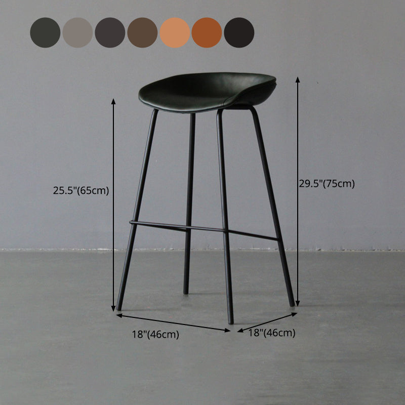 Scandinavian Metal Kitchen Dining Room Armless Stool Low Back Bar Stool Clearhalo 'Bar Furniture' 'Bar Stools' 'bar_stools' 'furn' 'furn_bar_stools' 'Furniture' 'furniture_bar_stools' 'Kitchen & Dining Furniture' 4780064