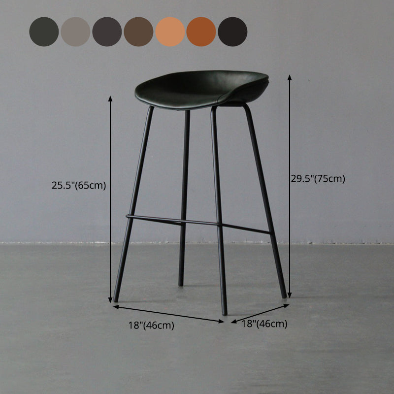 Scandinavian Metal Kitchen Dining Room Armless Stool Low Back Bar Stool Clearhalo 'Bar Furniture' 'Bar Stools' 'bar_stools' 'furn' 'furn_bar_stools' 'Furniture' 'furniture_bar_stools' 'Kitchen & Dining Furniture' 4780065