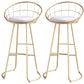Glam Metal Bar and Counter Stool Low Back Stool with Gold Sled Base Gold 2 Piece Set Clearhalo 'Bar Furniture' 'Bar Stools' 'bar_stools' 'furn' 'furn_bar_stools' 'Furniture' 'furniture_bar_stools' 'Kitchen & Dining Furniture' 4780068