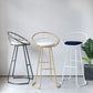 Glam Metal Bar and Counter Stool Low Back Stool with Gold Sled Base Clearhalo 'Bar Furniture' 'Bar Stools' 'bar_stools' 'furn' 'furn_bar_stools' 'Furniture' 'furniture_bar_stools' 'Kitchen & Dining Furniture' 4780069