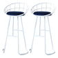 Glam Metal Bar and Counter Stool Low Back Stool with Gold Sled Base White 2 Piece Set Clearhalo 'Bar Furniture' 'Bar Stools' 'bar_stools' 'furn' 'furn_bar_stools' 'Furniture' 'furniture_bar_stools' 'Kitchen & Dining Furniture' 4780075
