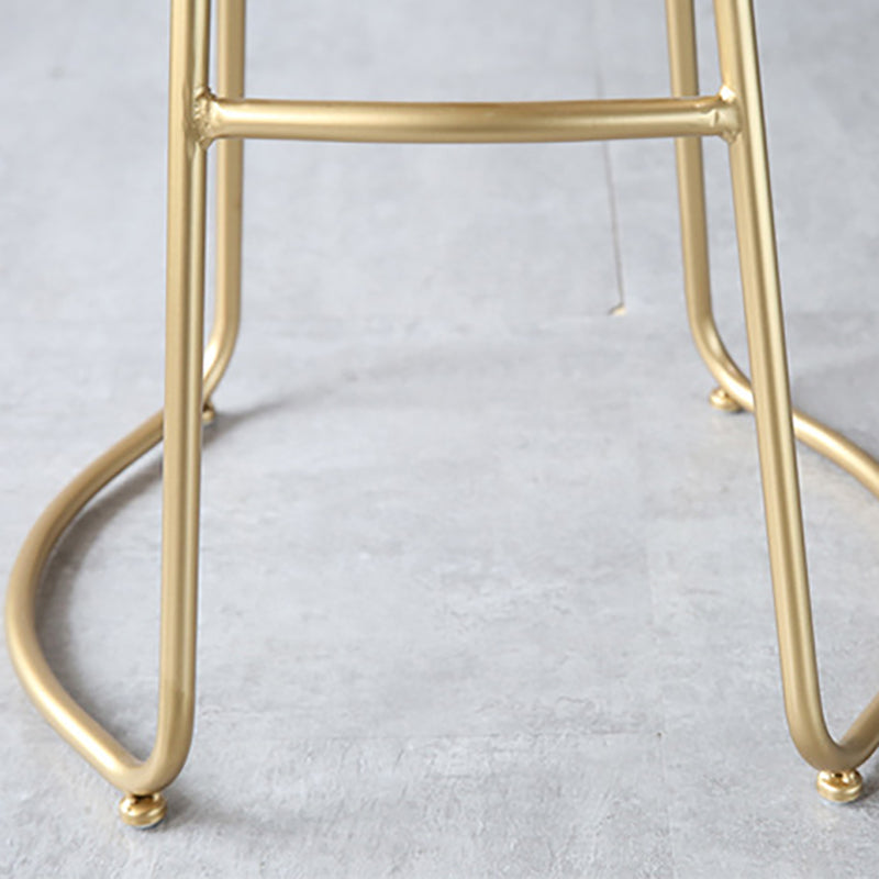 Glam Metal Bar and Counter Stool Low Back Stool with Gold Sled Base Clearhalo 'Bar Furniture' 'Bar Stools' 'bar_stools' 'furn' 'furn_bar_stools' 'Furniture' 'furniture_bar_stools' 'Kitchen & Dining Furniture' 4780076