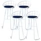 Glam Metal Bar and Counter Stool Low Back Stool with Gold Sled Base White 4 Piece Set Clearhalo 'Bar Furniture' 'Bar Stools' 'bar_stools' 'furn' 'furn_bar_stools' 'Furniture' 'furniture_bar_stools' 'Kitchen & Dining Furniture' 4780077