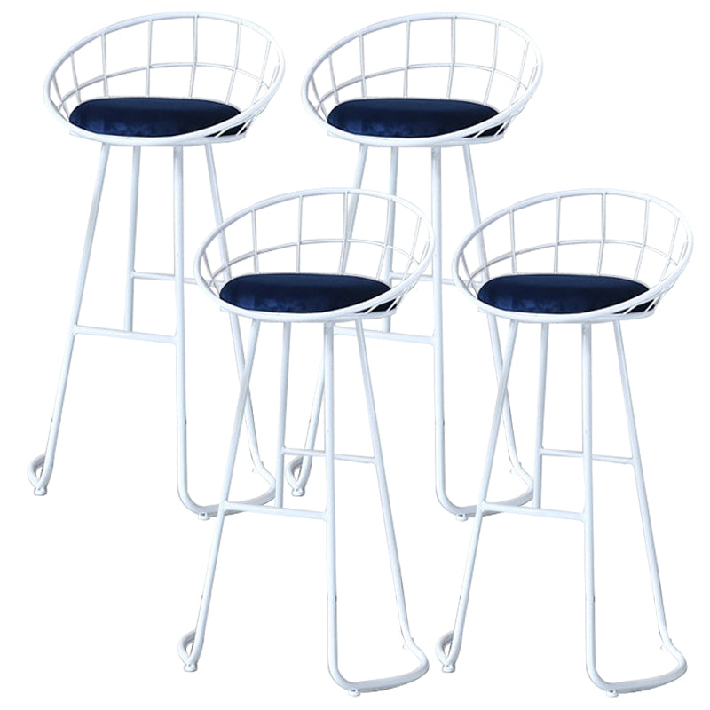 Glam Metal Bar and Counter Stool Low Back Stool with Gold Sled Base White 4 Piece Set Clearhalo 'Bar Furniture' 'Bar Stools' 'bar_stools' 'furn' 'furn_bar_stools' 'Furniture' 'furniture_bar_stools' 'Kitchen & Dining Furniture' 4780077