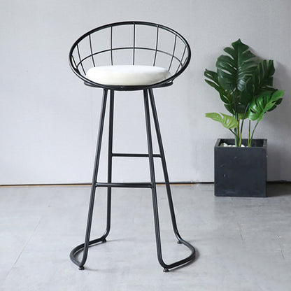 Glam Metal Bar and Counter Stool Low Back Stool with Gold Sled Base Black 1 Piece Clearhalo 'Bar Furniture' 'Bar Stools' 'bar_stools' 'furn' 'furn_bar_stools' 'Furniture' 'furniture_bar_stools' 'Kitchen & Dining Furniture' 4780078